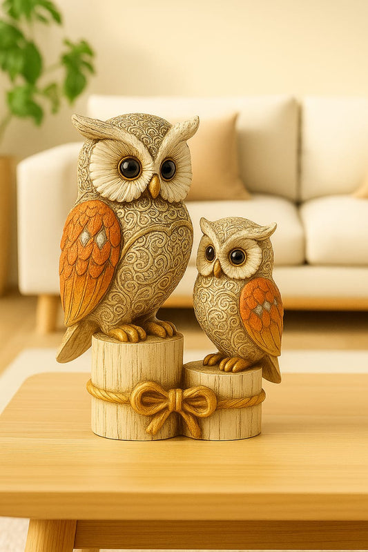 Wooden style owl | decorative piece