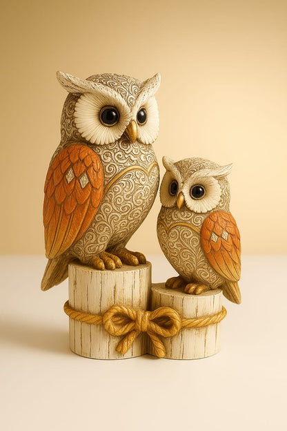Wooden style owl | decorative piece